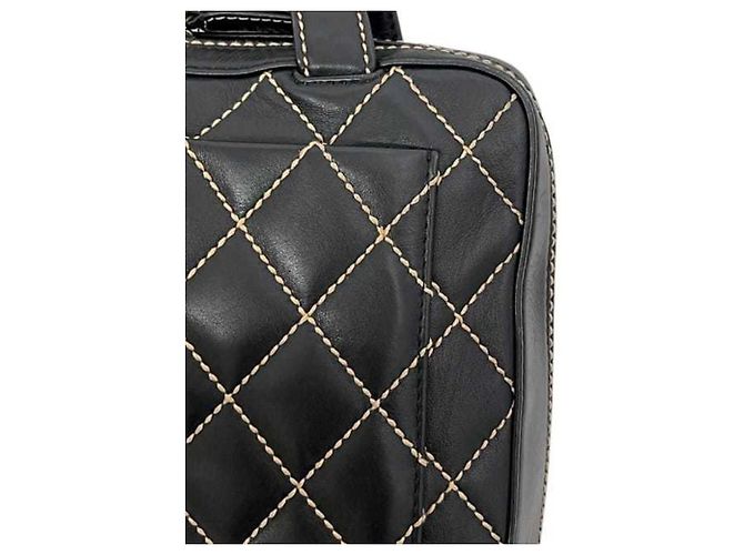 Chanel Tote Bag aus schwarzem Lammleder - Ansicht 8