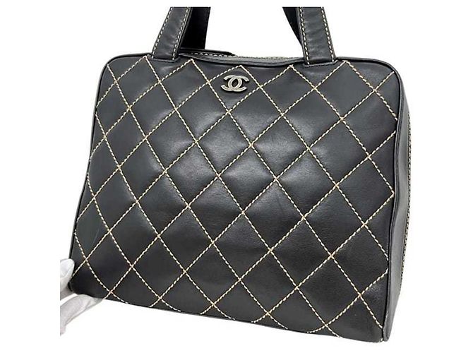 Chanel Tote Bag aus schwarzem Lammleder - Ansicht 9