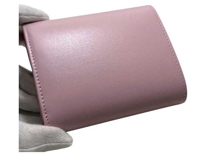 Céline Celine Tri-fold Wallet aus rosa Leder Pink - Ansicht 10