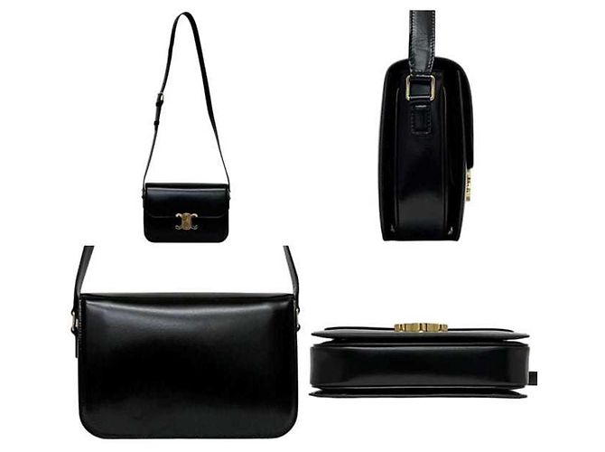 Triomphe Céline Borsa a tracolla Celine Classic in pelle di vitello Nero - vista 2