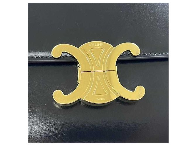 Triomphe Céline Borsa a tracolla Celine Classic in pelle di vitello Nero - vista 7
