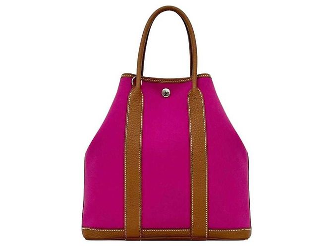 Hermès Borsa Tote Hermes Garden File PM Marrone Rosa Porpora - vista 2