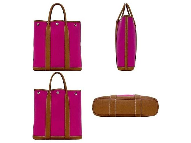 Hermès Borsa Tote Hermes Garden File PM Marrone Rosa Porpora - vista 3