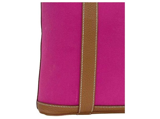 Hermès Borsa Tote Hermes Garden File PM Marrone Rosa Porpora - vista 9
