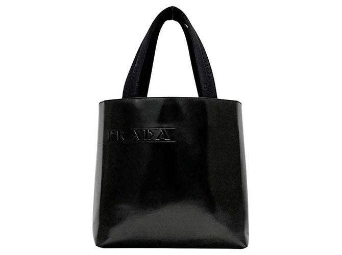 Borsa Tote in pelle nera Prada Nero - vista 2