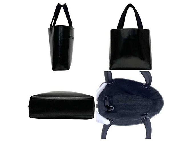Borsa Tote in pelle nera Prada Nero - vista 3