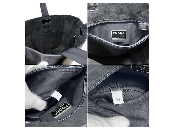 Borsa Tote in pelle nera Prada Nero - vista 4