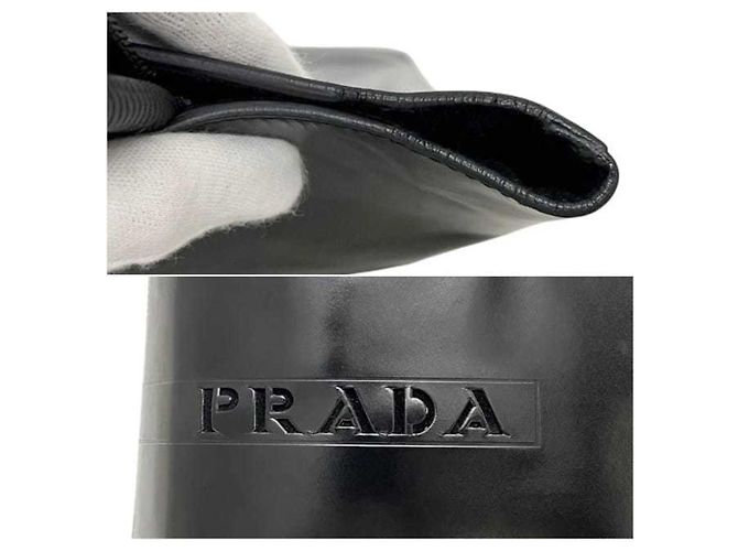 Borsa Tote in pelle nera Prada Nero - vista 5