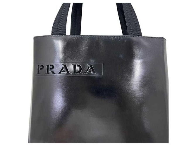 Borsa Tote in pelle nera Prada Nero - vista 7