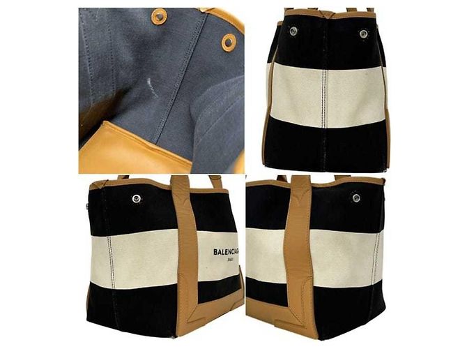 Everyday Borsa tote Balenciaga beige e nera Nero - vista 5