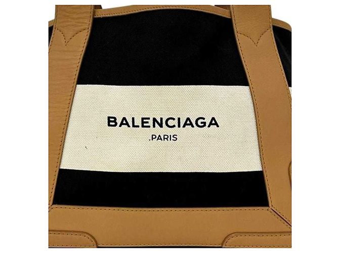 Everyday Borsa tote Balenciaga beige e nera Nero - vista 9