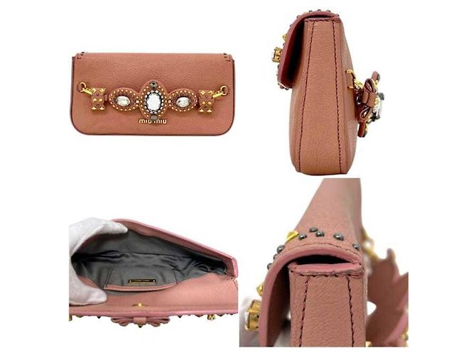 Clutch in pelle rosa Miu Miu - vista 2