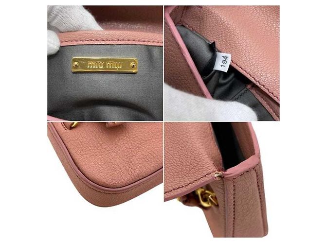 Clutch in pelle rosa Miu Miu - vista 3