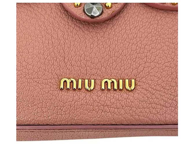 Clutch in pelle rosa Miu Miu - vista 7