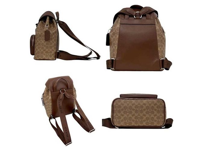 Zaino Coach Signature CZ984 Marrone Beige - vista 2