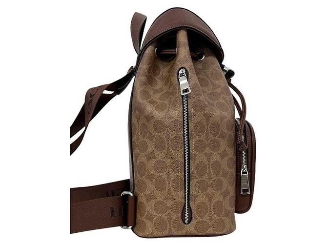 Zaino Coach Signature CZ984 Marrone Beige - vista 6