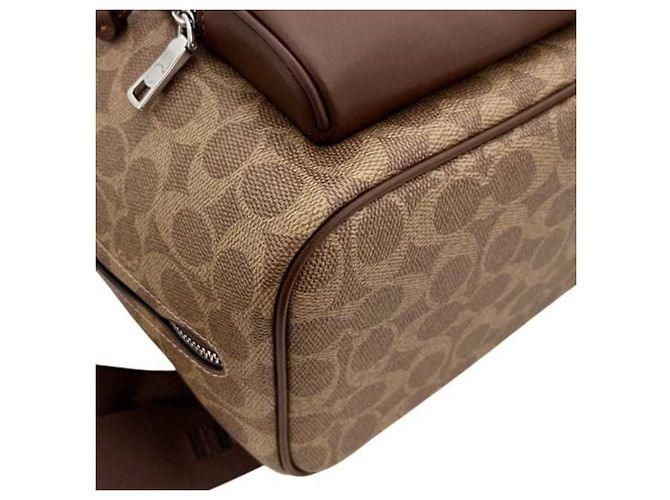 Zaino Coach Signature CZ984 Marrone Beige - vista 7