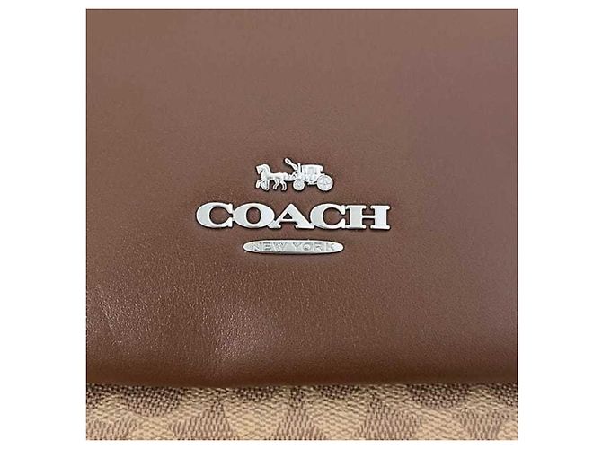 Zaino Coach Signature CZ984 Marrone Beige - vista 8