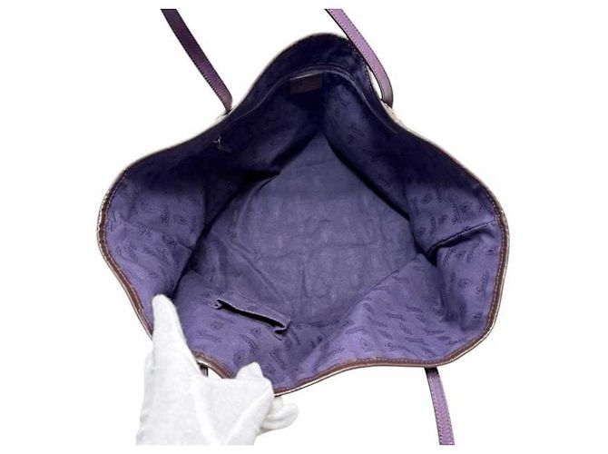 Borsa Tote Gucci beige e viola Porpora - vista 3