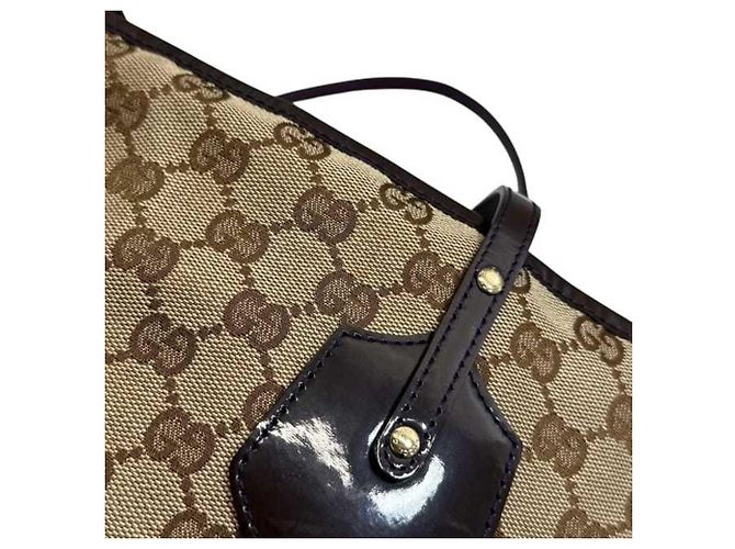 Borsa Tote Gucci beige e viola Porpora - vista 8