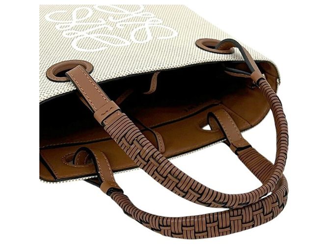 Mini borsa tote 2-way Loewe Marrone Beige - vista 10