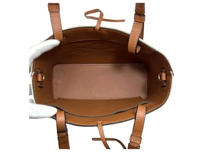 Mini borsa tote 2-way Loewe Marrone Beige - vista 3