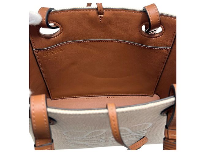 Mini borsa tote 2-way Loewe Marrone Beige - vista 4