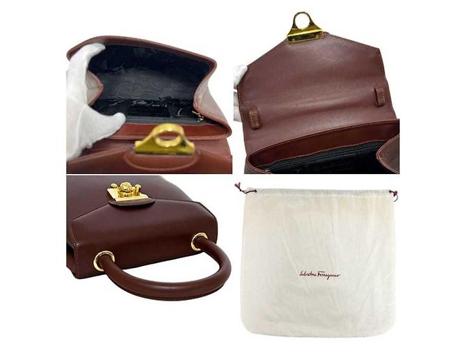 Borsa a mano 2-Way in pelle marrone Salvatore Ferragamo - vista 3
