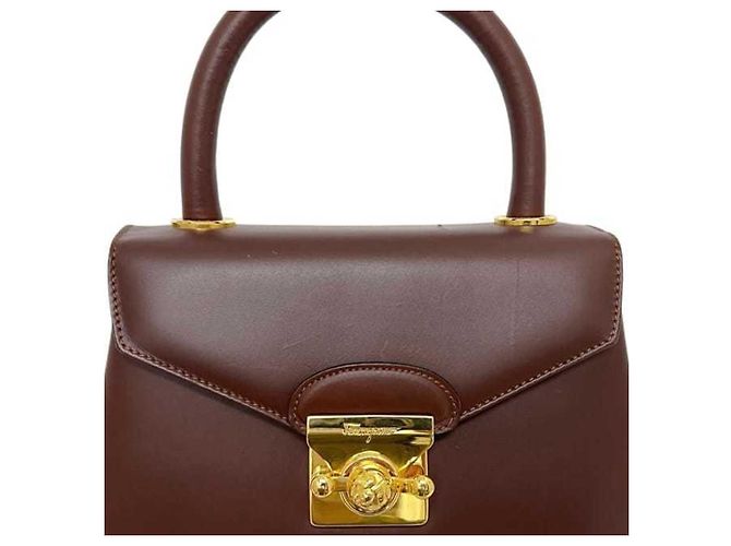 Borsa a mano 2-Way in pelle marrone Salvatore Ferragamo - vista 7