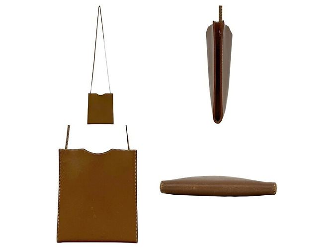 Hermès Borsa a tracolla in pelle marrone Hermes - vista 2