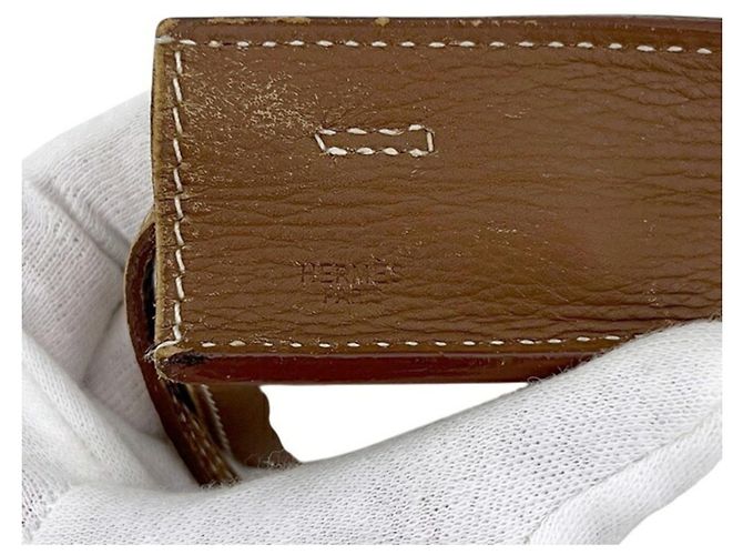 Hermès Borsa a tracolla in pelle marrone Hermes - vista 4