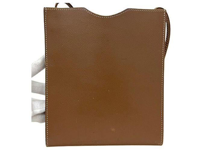Hermès Borsa a tracolla in pelle marrone Hermes - vista 8