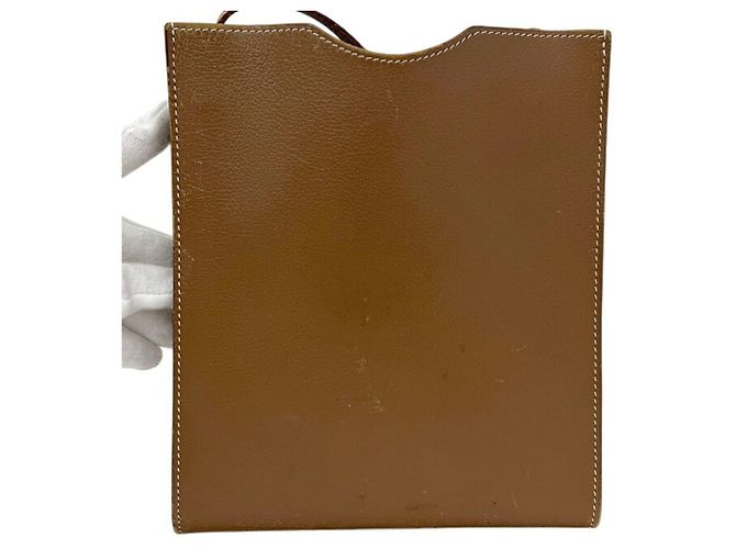 Hermès Borsa a tracolla in pelle marrone Hermes - vista 9
