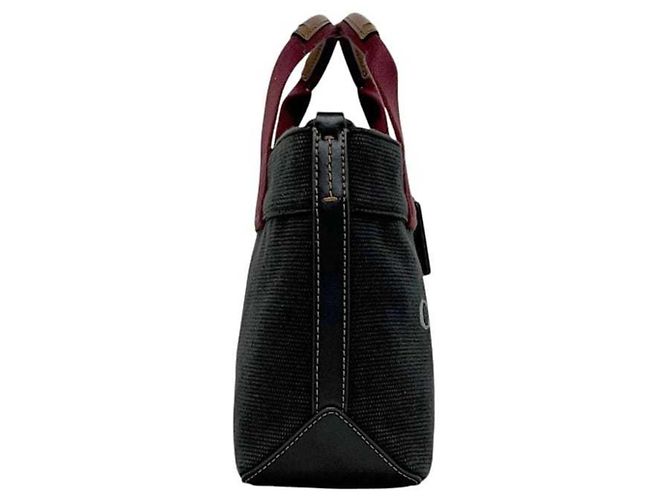 Borsa 2 vie Coach in tela nera e bordeaux Nero Bordò - vista 4