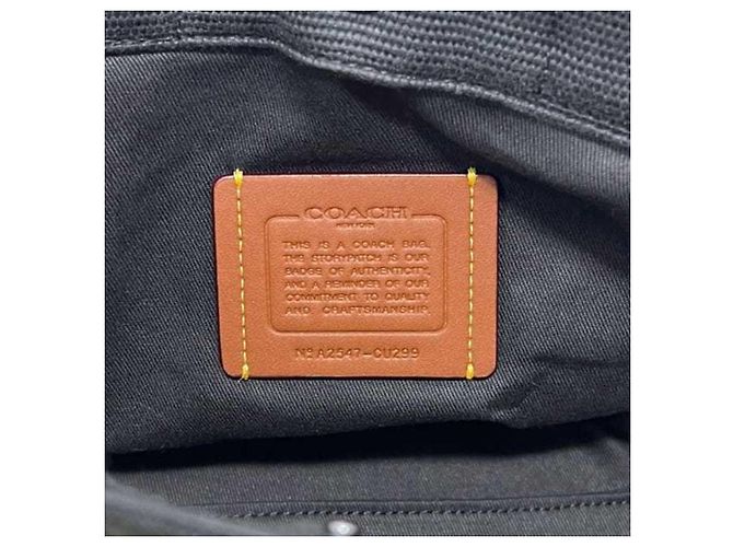 Borsa 2 vie Coach in tela nera e bordeaux Nero Bordò - vista 8