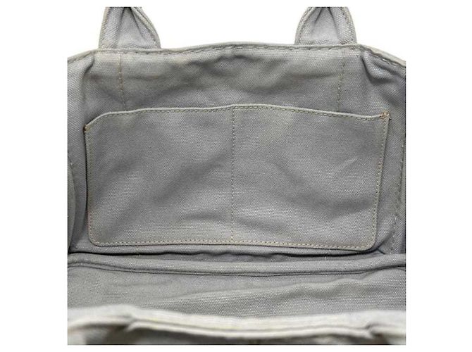 Bolsa Tote Prada Canapa em lona cinza Marrom - vista 4