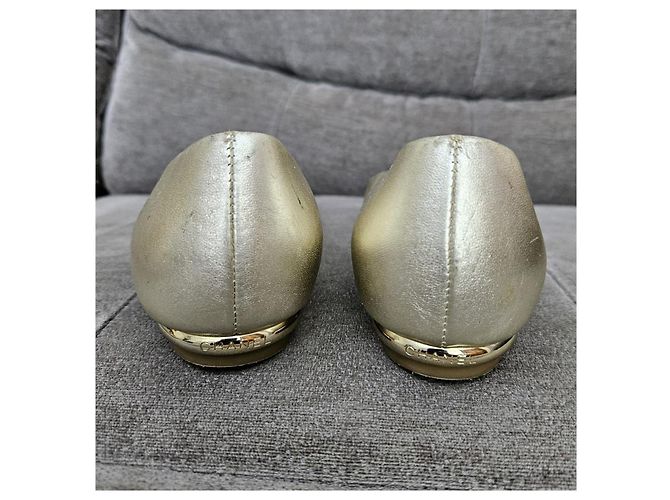 Ballerine Chanel bicolore con punta a contrasto Nero D'oro - vista 10