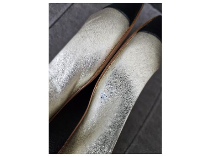 Ballerine Chanel bicolore con punta a contrasto Nero D'oro - vista 12