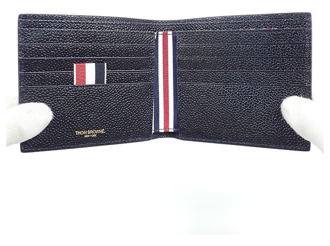 Portafoglio bi-fold da uomo Thom Browne Nero - vista 5