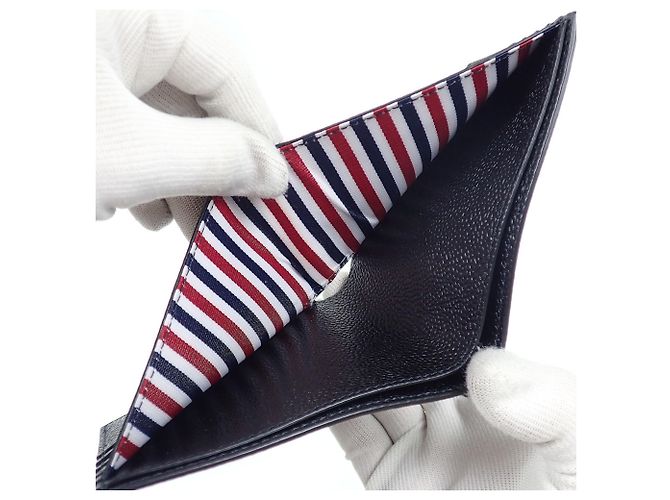 Portafoglio bi-fold da uomo Thom Browne Nero - vista 6