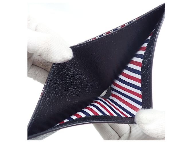 Portafoglio bi-fold da uomo Thom Browne Nero - vista 7