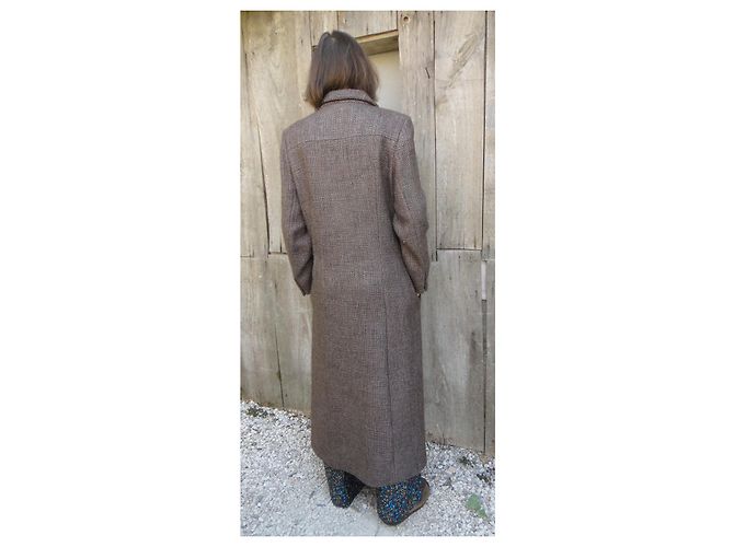 Abrigo largo de tweed marrón Louis Féraud Castaño - vista 2