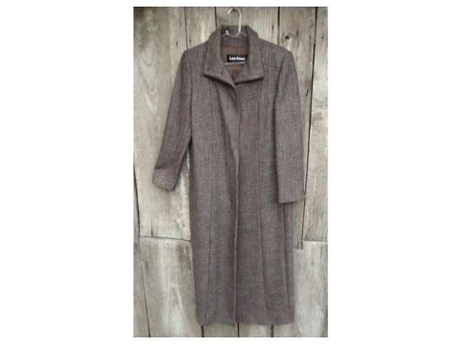 Abrigo largo de tweed marrón Louis Féraud Castaño - vista 3