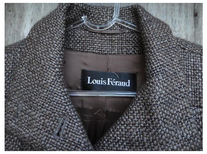 Abrigo largo de tweed marrón Louis Féraud Castaño - vista 7