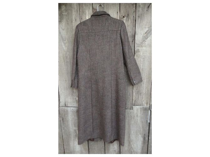 Abrigo largo de tweed marrón Louis Féraud Castaño - vista 8
