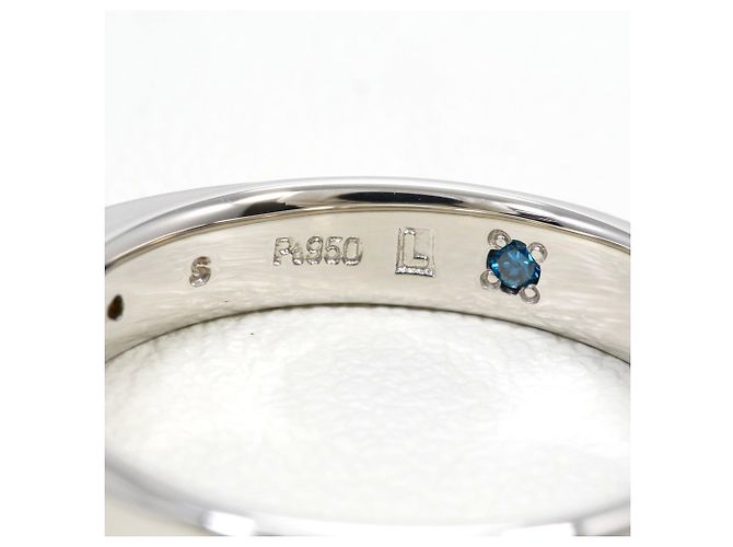 Autre Marque Platin 950 Ring mit blauem Diamanten - Ansicht 6