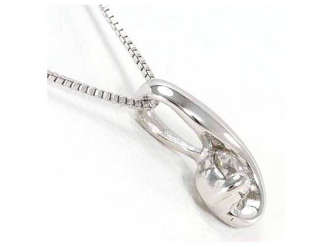 Autre Marque Collana in oro bianco 10K con diamante D'oro - vista 2
