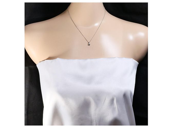 Autre Marque Collana in oro bianco 10K con diamante D'oro - vista 5