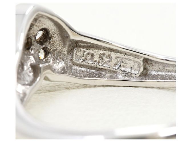 Autre Marque 18K Weißgoldring mit Zirkonia Golden - Ansicht 4