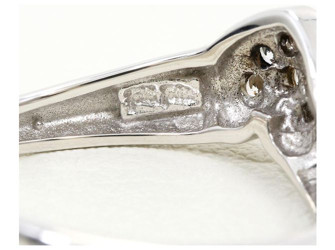 Autre Marque 18K Weißgoldring mit Zirkonia Golden - Ansicht 5